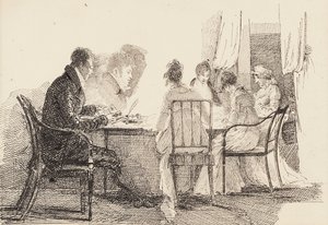 Interno con figure sedute, 1804-05 da John Harden