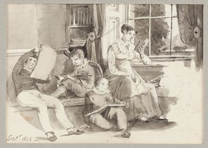 Jessy e tre bambini, 1815 da John Harden