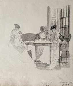 Donne che cuciono, 1805 da John Harden