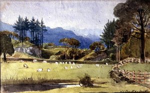 Langdale dalla riva nord di Windermere da John Harden