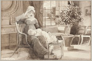 Signora H con il bambino John William, 1814 da John Harden