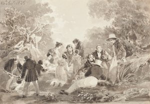 Picnic vicino al lago, 1825 da John Harden