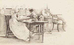 Lettura accanto al camino, 1805