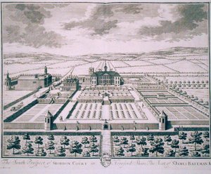 Prospetto sud di Shobdon Court, Herefordshire, la sede di Sir James Bateman