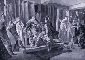 Tentato assassinio del re Edwin di Northumbria AD 626 da John Harris Valda