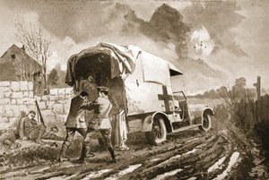 Lo sceriffo privato che assiste gli uomini feriti nella sua ambulanza dopo essere stato ferito lui stesso
