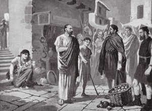 Colonizzatori romani che commerciano con i Daci nativi da John Harris Valda