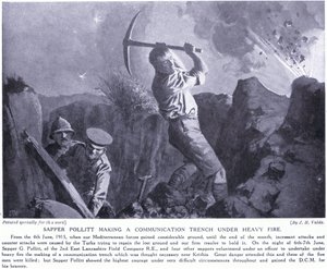 Il Genio Pollitt che crea una trincea di comunicazione sotto pesante fuoco alla Penisola di Gallipoli, giugno 1915