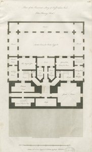 Stafford - Piano del seminterrato della Shire Hall: incisione, nd [1794-1798] da John Harvey