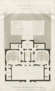 Stafford - Piano del piano principale della Shire Hall: incisione, nd [1794-1798] da John Harvey