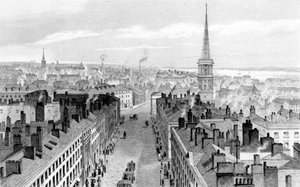 Liverpool dal Municipio, guardando a sud, inciso da John Rogers, c.1830 da John Harwood