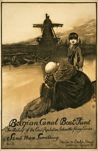 Campagna di raccolta fondi per il Belgian Canal Boat Fund, pub. 1914-18 da John Hassall