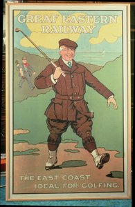 La costa orientale: ideale per il golf. Poster per la Great Eastern Railway