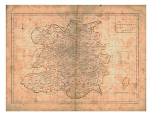 Una mappa dello Shropshire, c1788 da John Haywood