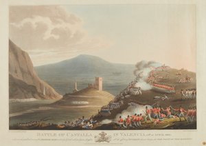 Battaglia di Castalla a Valencia, 13 aprile 1813, inciso da Dubourg, 1814
