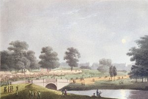 Veduta della fiera a Hyde Park, incisa da Matthew Dubourg, 1 agosto 1814 (incisione colorata)
