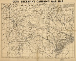 Mappa della campagna di guerra del generale Sherman. LOC 99447285