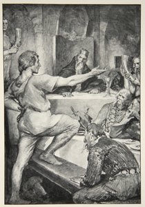 Beowulf risponde altezzosamente a Hunferth, da 