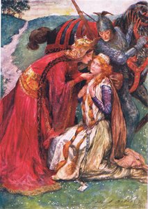 La regina Ginevra accoglie Enid, illustrazione per 