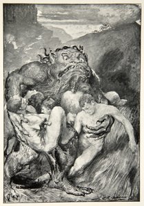 Il demone del male, con la sua feroce voracità, li afferrò avidamente, da 