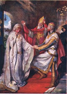 Il matrimonio di Re Artù e la Regina Ginevra, illustrazione per 