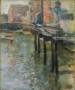 Molo deserto Il vecchio mulino a Cos Cob, c.1900-1902 da John Henry Twachtman