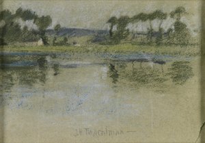 Alberi attraverso il fiume da John Henry Twachtman