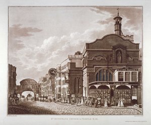 Fleet Street da St Dunstan in the West a Temple Bar, City of London, 1802