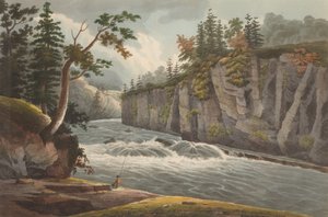 Rapide sopra le cascate di Hadley n. 4 del portfolio del fiume Hudson, 1822-23