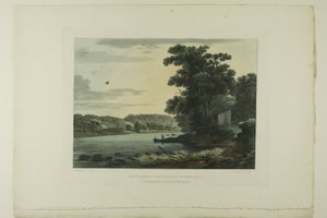 Vista sopra le cascate di Schuylkill, tavola tre del primo numero di Vedute pittoresche del paesaggio americano
