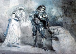 Pierre du Terrail, cavaliere di Bayard (1476-1524) con la vedova e sua figlia da John Hodges Benwell
