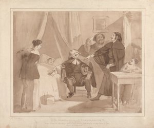 Gil Blas, mentre pratica la medicina sotto il dottor Sangrado, incontra il dottor Cuchillo al capezzale del droghiere da John James Chalon