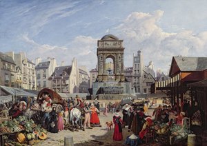 Il mercato e la fontana degli Innocenti, Parigi, 1823