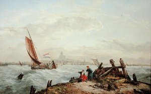 Al largo di un porto olandese da John James Wilson