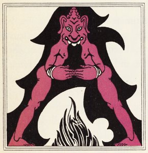 Abbellimento per La storia di Aladino e la lampada meravigliosa (litografia a colori)