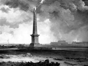 Il monumento di Nelson colpito da un fulmine, c.1810
