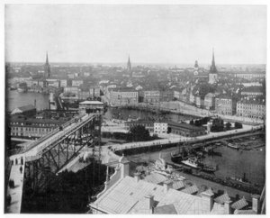 Panorama di Stoccolma, Svezia, fine XIX secolo