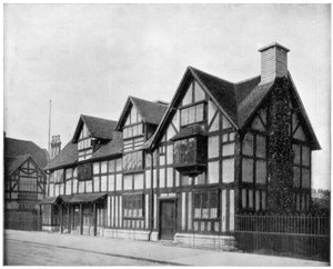 Casa di William Shakespeare, Stratford-upon-Avon, Warwickshire, fine XIX secolo da John L. Stoddard