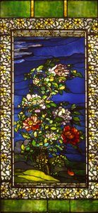 Peonie nel vento con bordi Kakemono da John La Farge