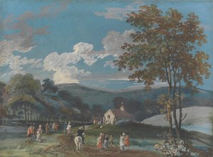 Una chiesa di campagna tra le colline