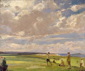 Lady Astor che gioca a golf a North Berwick da John Lavery
