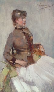 Ritratto di una signora seduta, 1887 da John Lavery