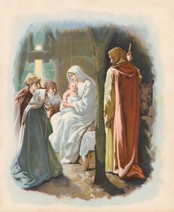 La visita dei Magi (litografia a colori) da John Lawson