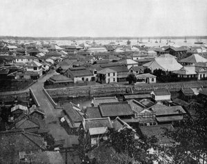 Veduta di Yokohama in Giappone da John Lawson Stoddard