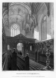 Cappella del Brasenose College, Università di Oxford, 1835 da John Le Keux