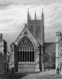 Cappella del Merton College, dal quadrilatero, Oxford da John Le Keux