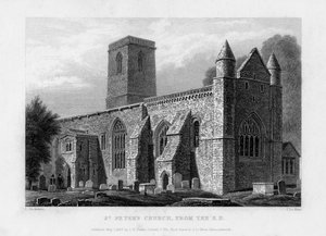Chiesa di San Pietro, da sud-est, Oxford da John Le Keux