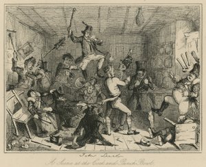 Una scena al Cock and Punch Bowl da John Leech