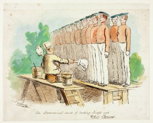 Un modo economico di mettere le truppe in pantaloni bianchi da John Leech