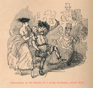 Apparizione al Senato di un giovane nobile, di nome Meto, 1852 da John Leech